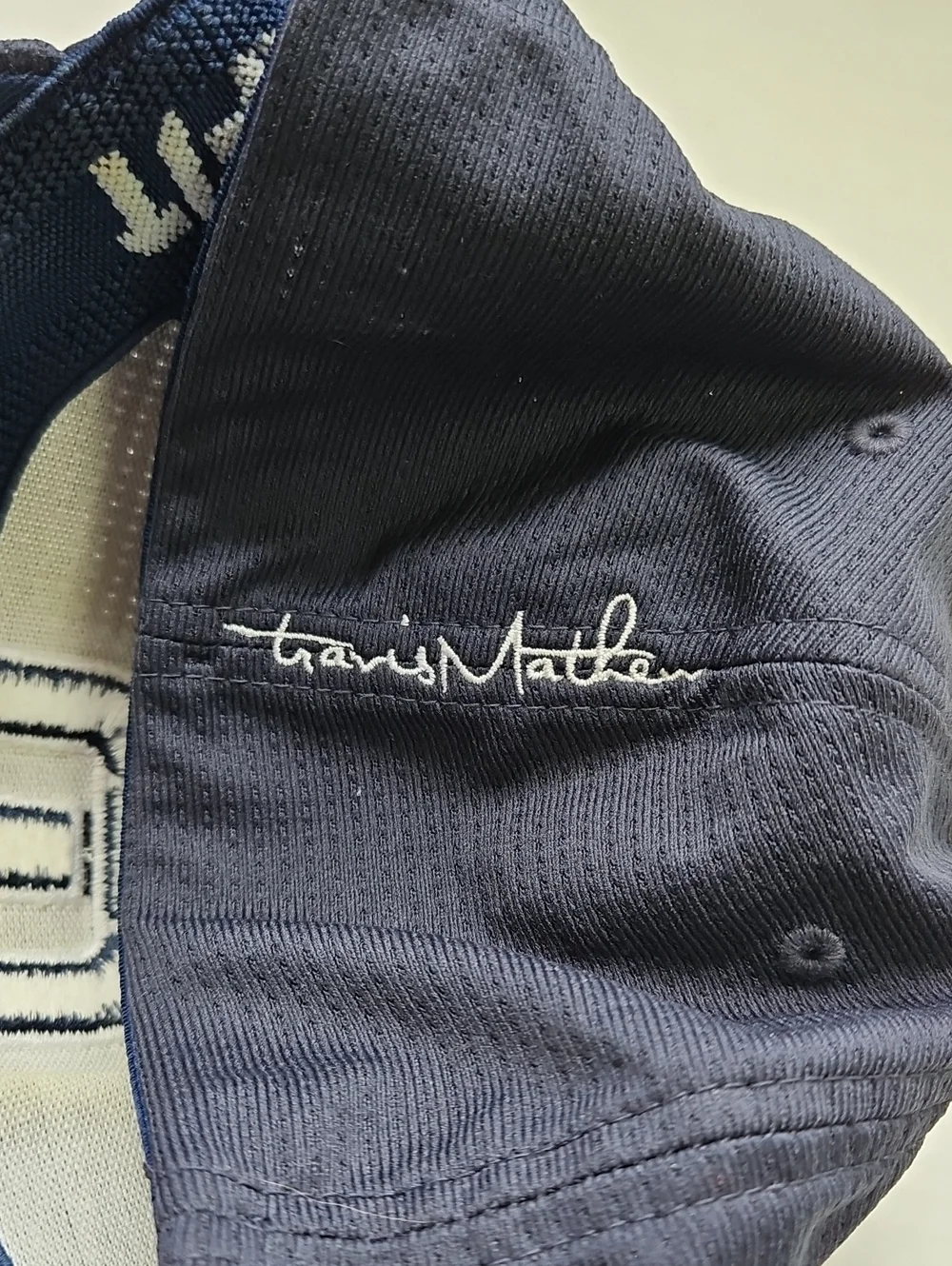 Travis Mathew Blue Hat with White Script Logo